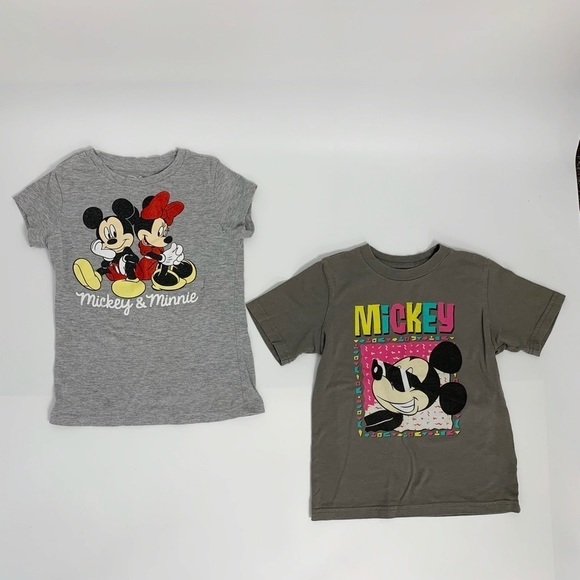 Disney Mickey & Minnie set of 2 tees Sz 4 - Picture 1 of 11